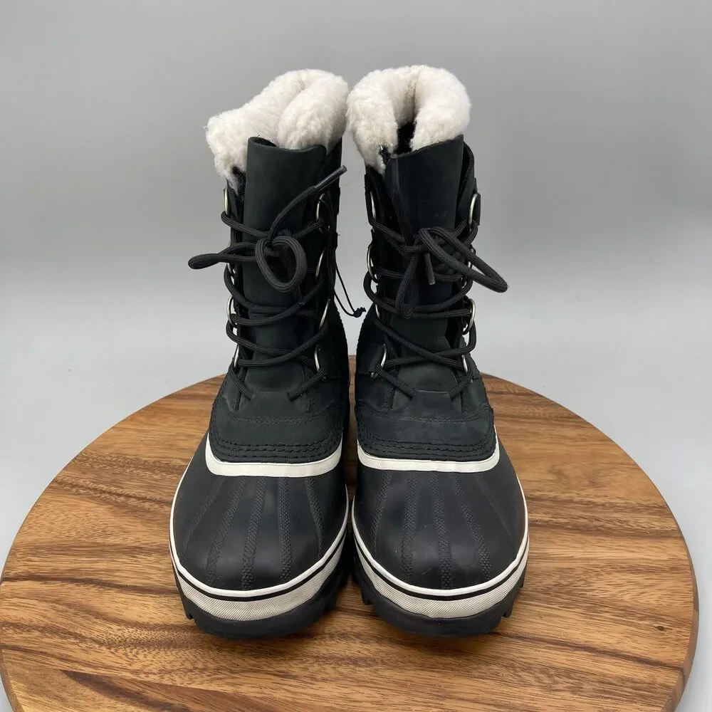 Sorel CARIBOU WP Boots Womens Size 7 Black Insulated Waterproof Snow Winter